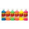 School Smart Washable Tempera Paints, 1 Pint Bottles, Assorted Neon Fluorescent Colors, Set of 6